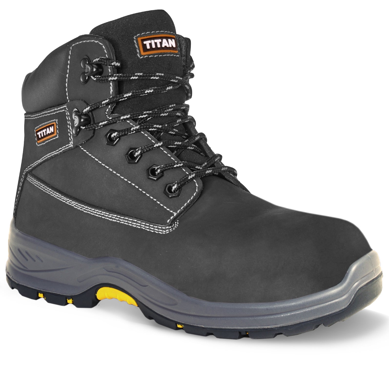 Titan Holton S3 black nubuck steel toe/midsole safety work boot