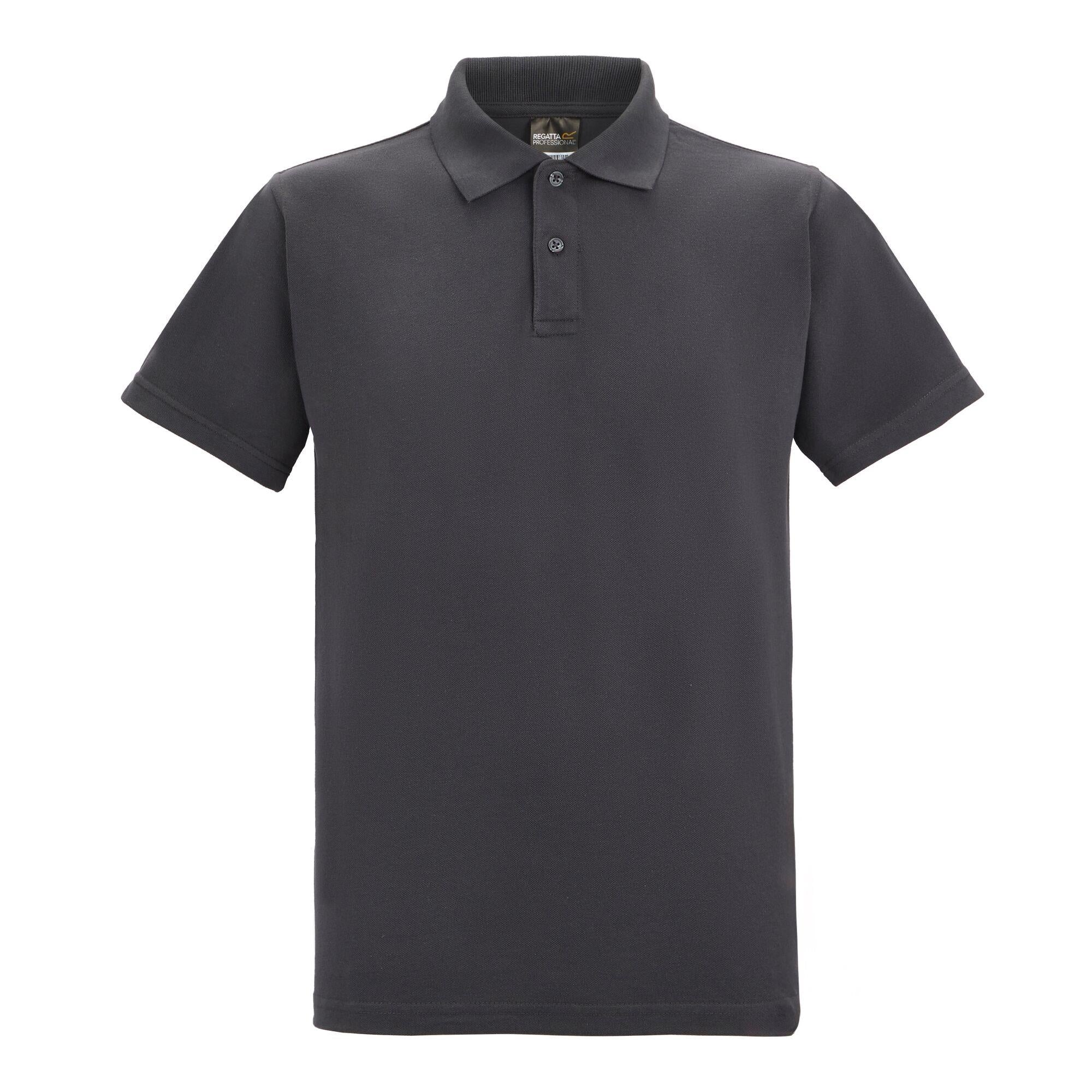 Regatta Pro solid grey polycotton pique polo shirt