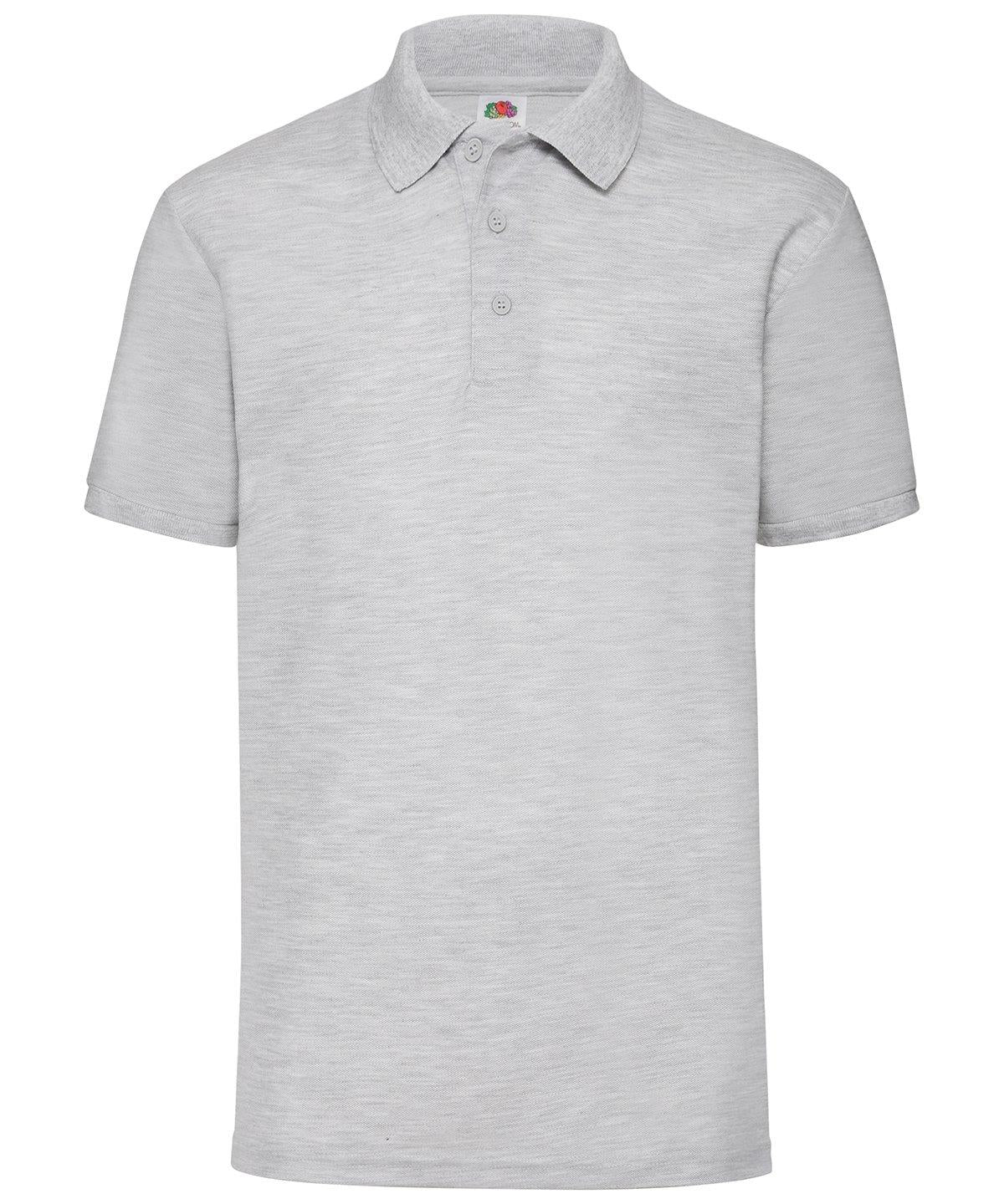 Fruit of the Loom heather grey 65/35 poly-cotton polo-shirt