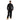 Unbreakable black polycotton zip-front multi-pocket coverall #U272