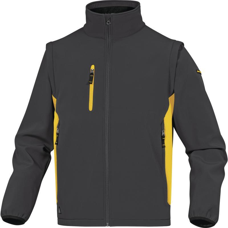 Delta Plus MYSEN2 grey/yellow detachable sleeves softshell jacket