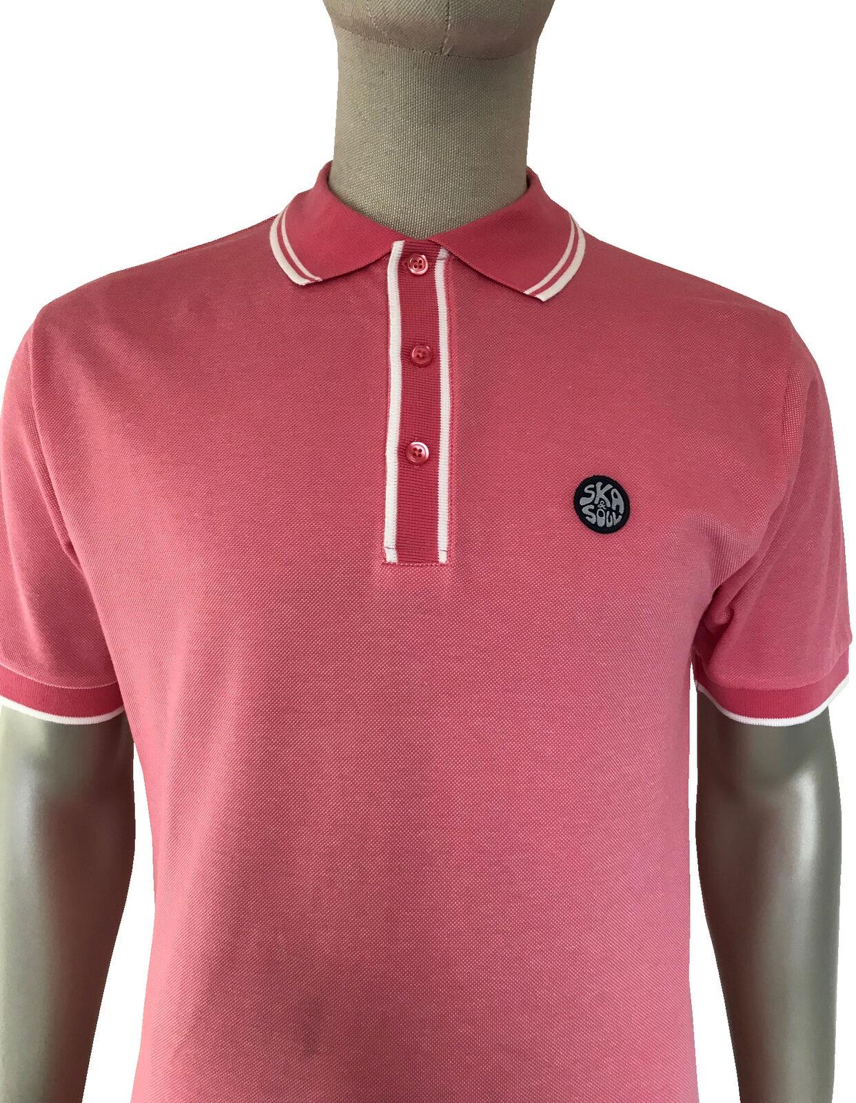 SKA & SOUL 2268 pink Oxford pique cotton polo shirt