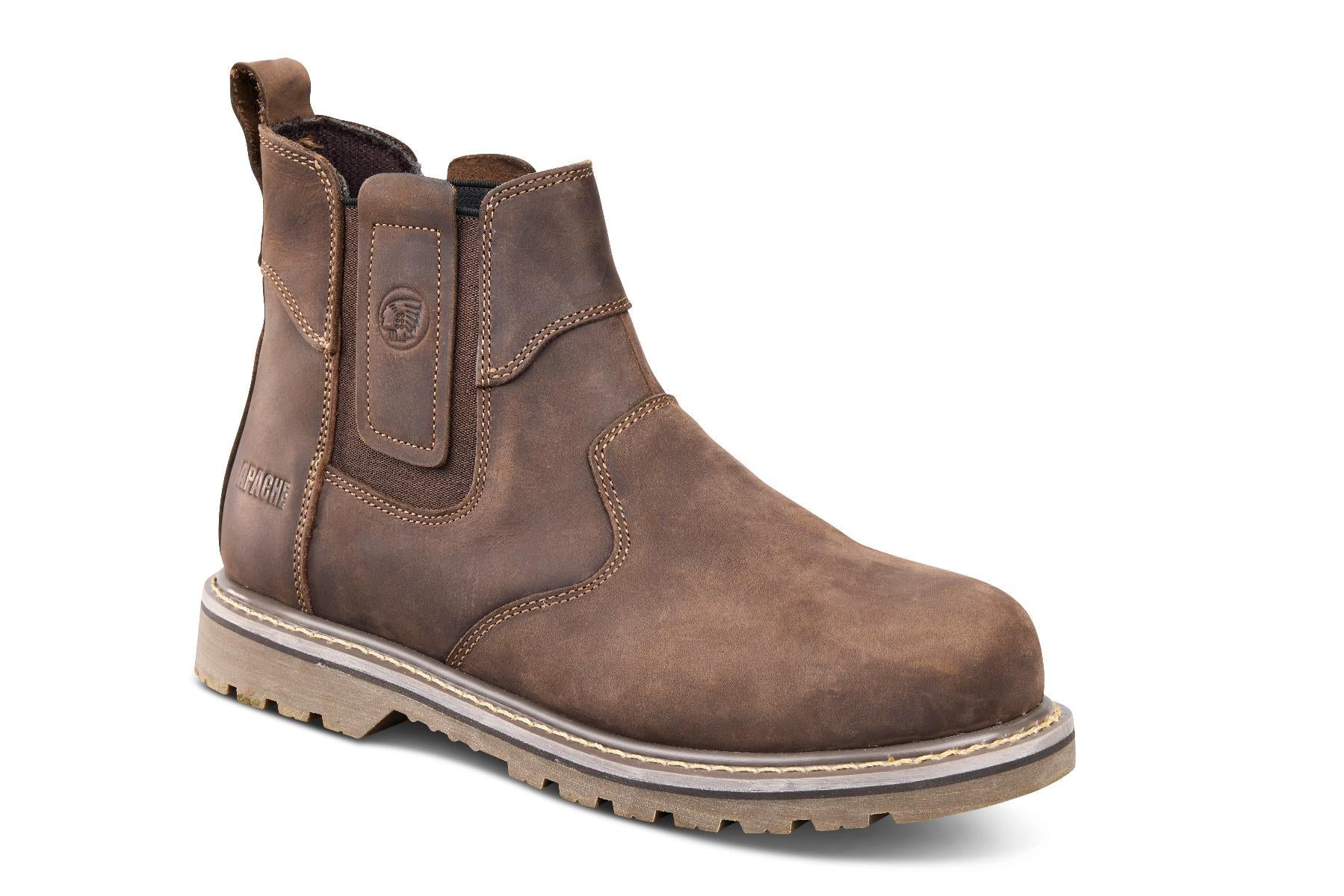 Apache Crater SBP brown leather steel toe/midsole work safety dealer boots