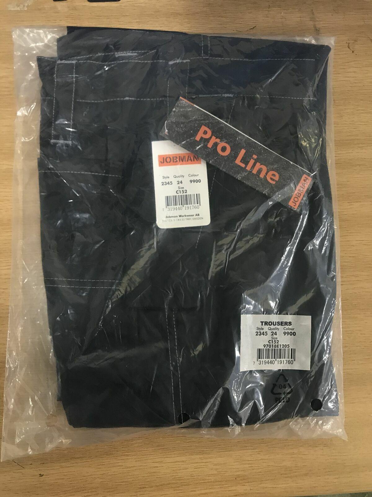 Jobman 2345 black polycotton satin look multi-pocket work trouser RRP £54.99