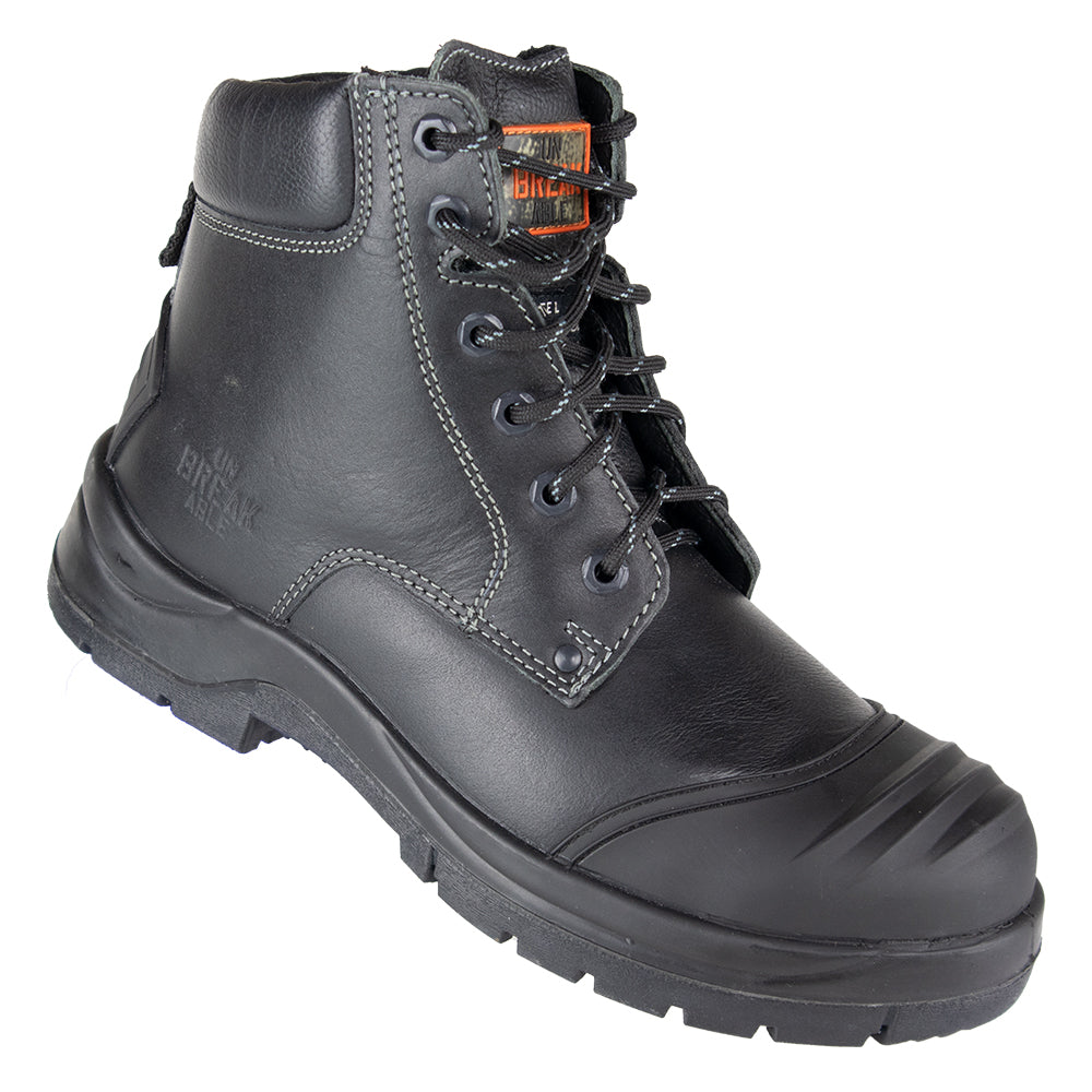 Unbreakable Trench-Pro S3 black leather steel toe/midsole scuff-cap safety boot #8103