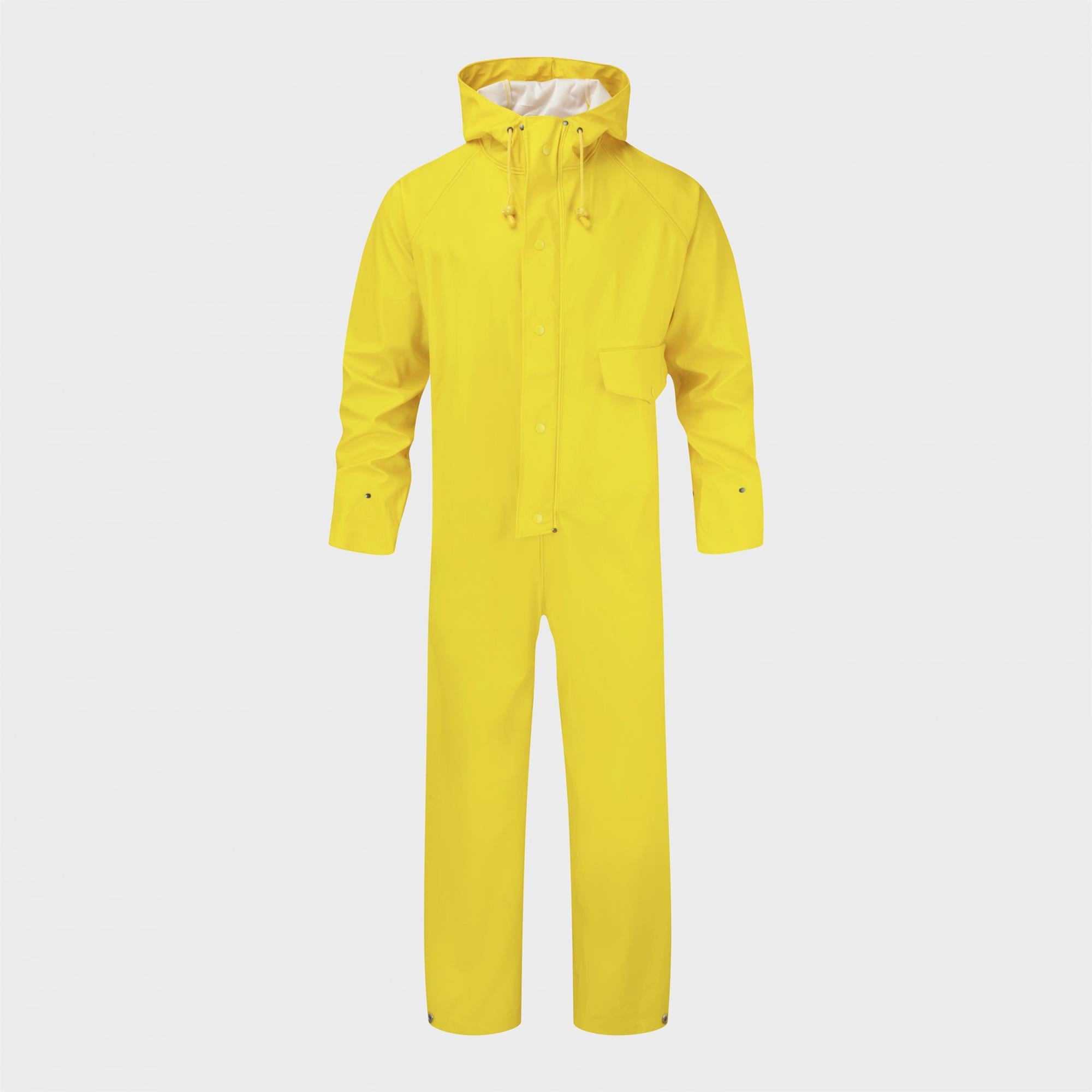 Fort Flex yellow waterproof hooded coverall ideal for fishing/pressure washer/hiking size XXL #320