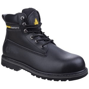 Amblers SBP black leather Goodyear welt steel toe/midsole safety work boot #FS9