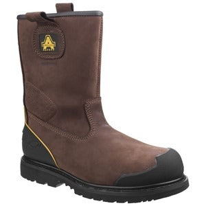 Amblers S3 brown waterproof composite toe/midsole safety rigger boot #FS223