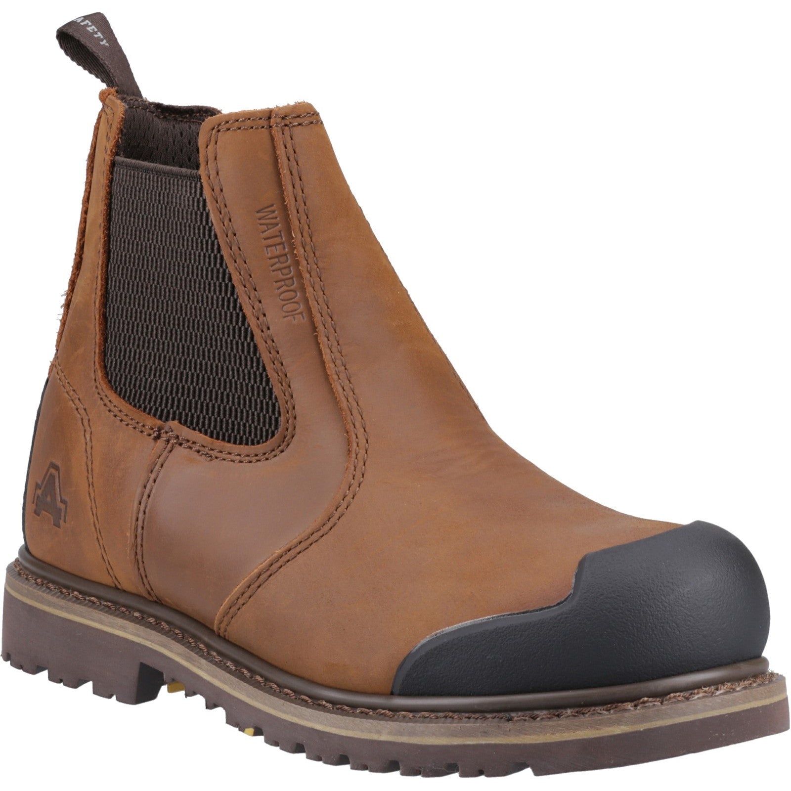 Amblers S3 brown leather steel toe-cap/midsole safety dealer boot #FS225
