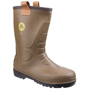 Amblers S5 tan waterproof lined steel toe/midsole safety rigger boot #FS95