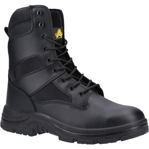 Amblers S3 black water-resistant side-zip steel toe/midsole combat safety work boot #FS008