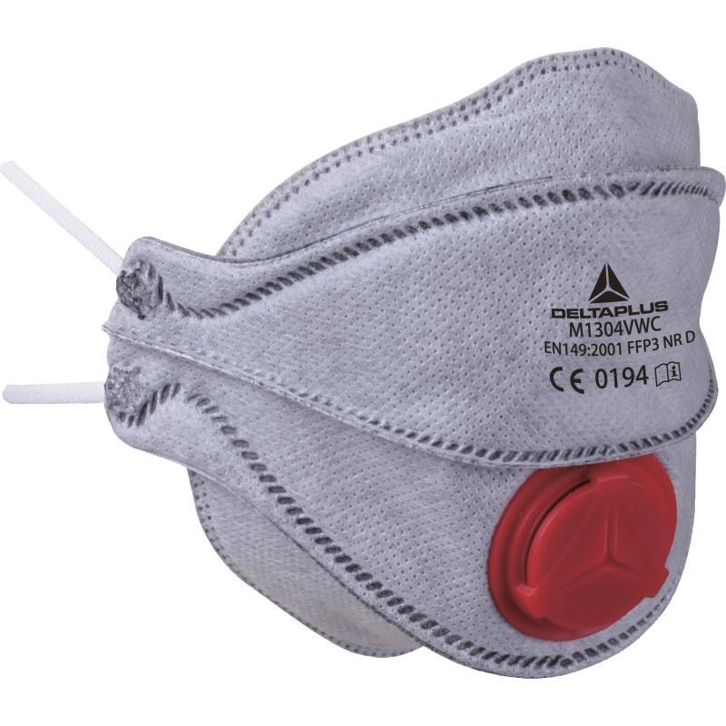 Delta Plus FFP3 welding fume charcoal folding valved mask (pack 10) #M1305VW