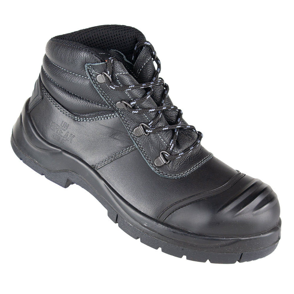 Unbreakable Renovator S3 black leather steel toe/midsole scuff-cap safety boot #8102
