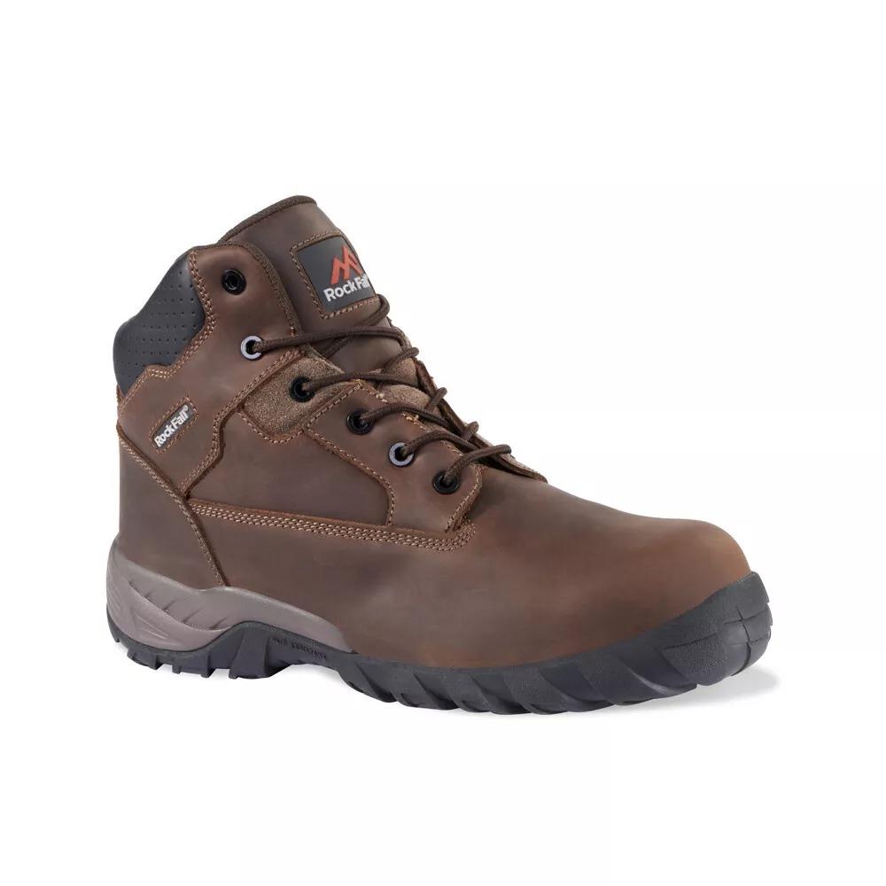 Rock Fall Flint S3 brown nubuck composite toe cap/midsole safety boot size 6 UK #RF440