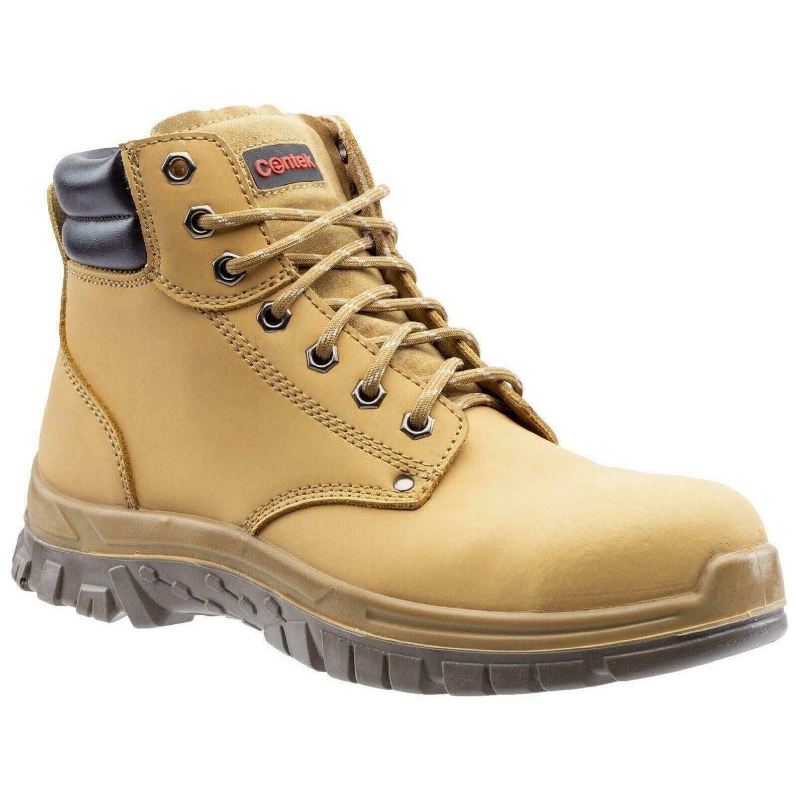 Centek S3 wheat water resistant lace up steel toe/midsole work safety boot #FS339