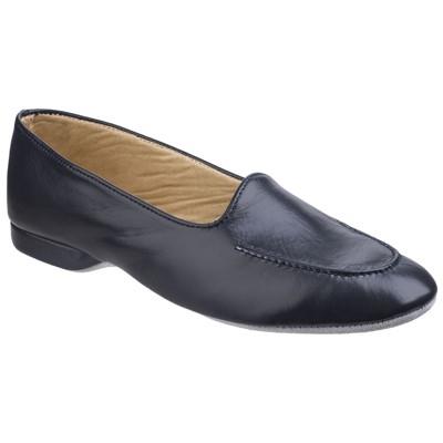 Cincasa Fornells women's navy leather lined slip-on classic house slipper