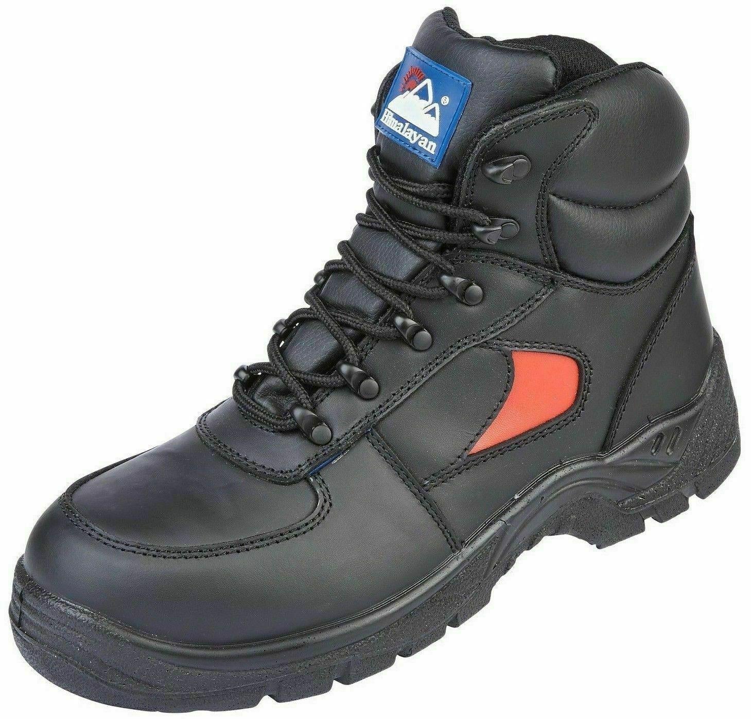 Himalayan S1P black/red steel toe/midsole safety trainer work boot #3414