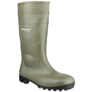 Dunlop Protomaster S5 green PVC steel toe/midsole safety work wellington boot #142VP