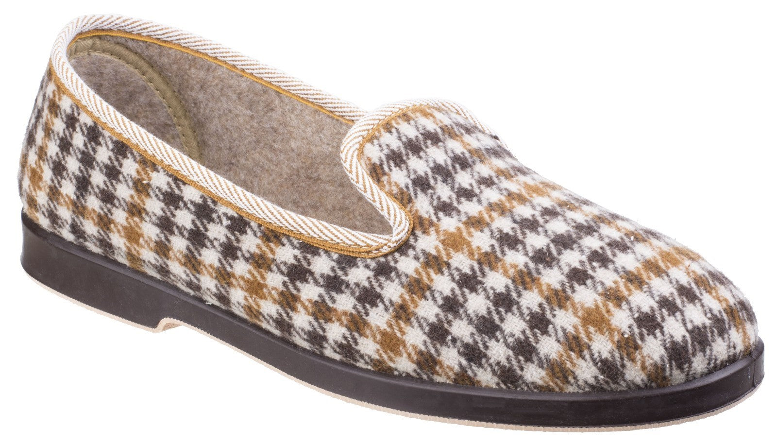GBS Everett men's tartan-check textile upper outdoor sole classic slipper
