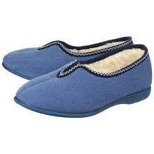 GBS Helsinki women's blueberry velour faux-fur lined slipper