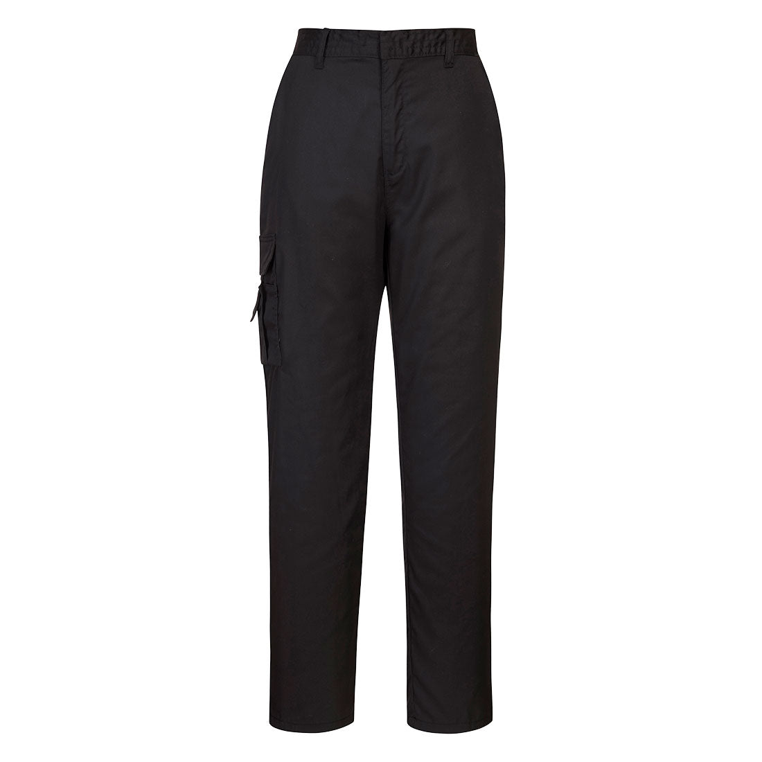 Portwest black polycotton ladies elasticated waist combat trouser XL tall leg #C099