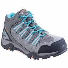 Hi-Tec Forza kid's grey/blue suede/mesh waterproof moisture-wicking hiking boot