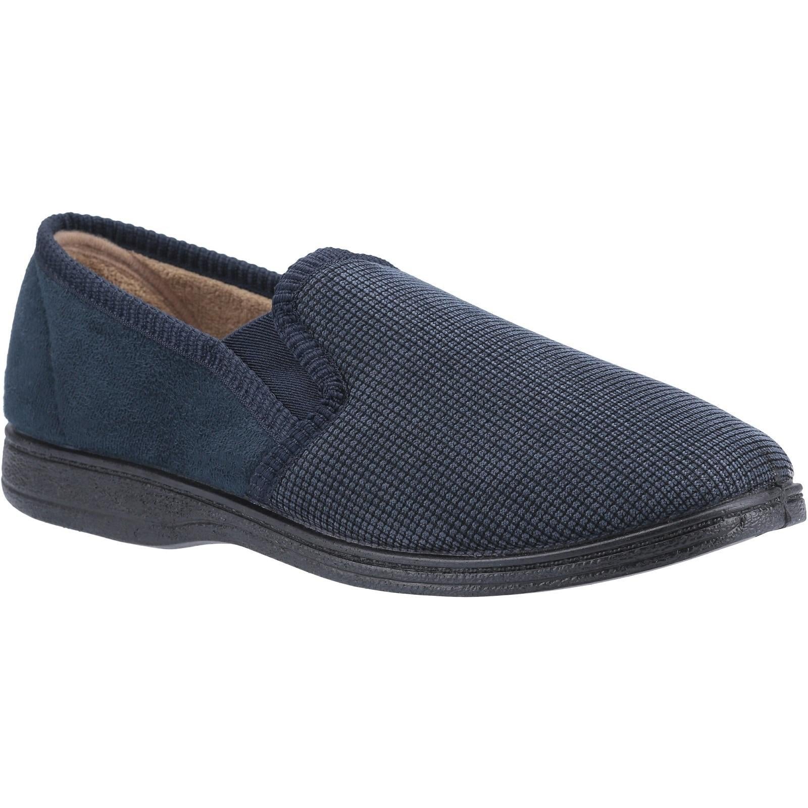Fleet & Foster Tim men's navy twin-gusset classic slipper