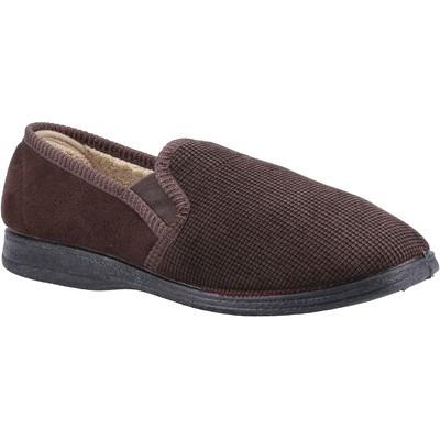 Fleet & Foster Tim men's brown twin-gusset classic slipper