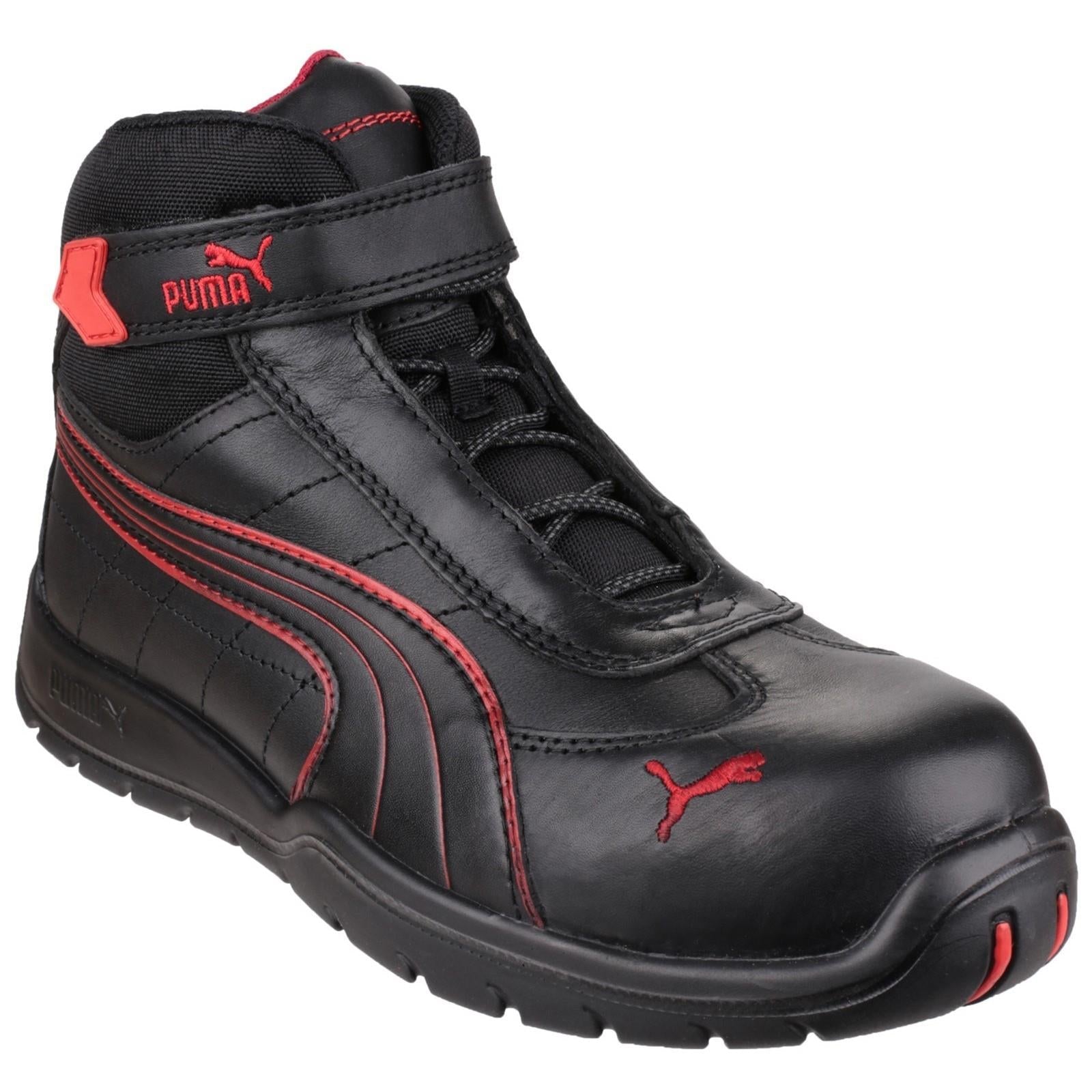 Puma Daytona Mid S3 black leather composite toe safety boot with midsole