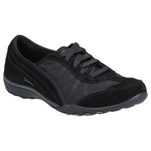 Skechers Breathe-Easy-Weekend-Wishes women's black lace-up trainer #SK23845