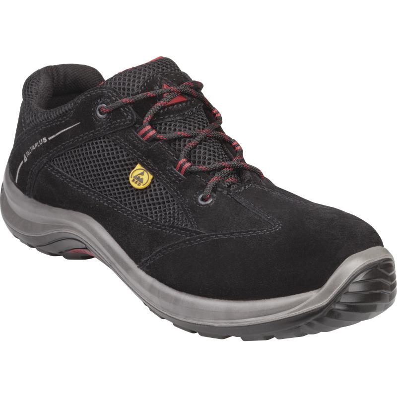 Delta Plus Asti S1P black leather/mesh composite toe/midsole safety trainer shoe