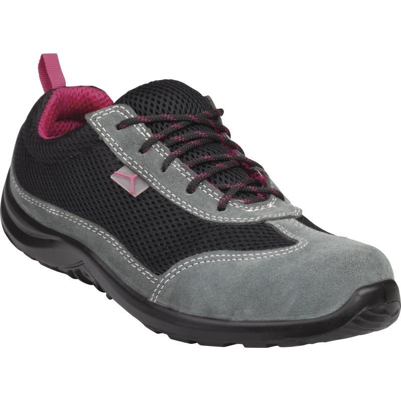 Delta Plus Como S1P black/fuschia metal toe/midsole safety trainer shoe