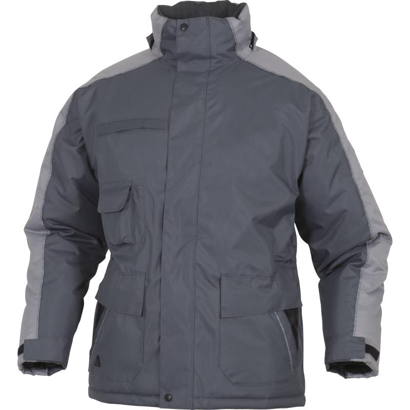 Delta Plus Nordland grey quilted cold-store jacket with removable hood