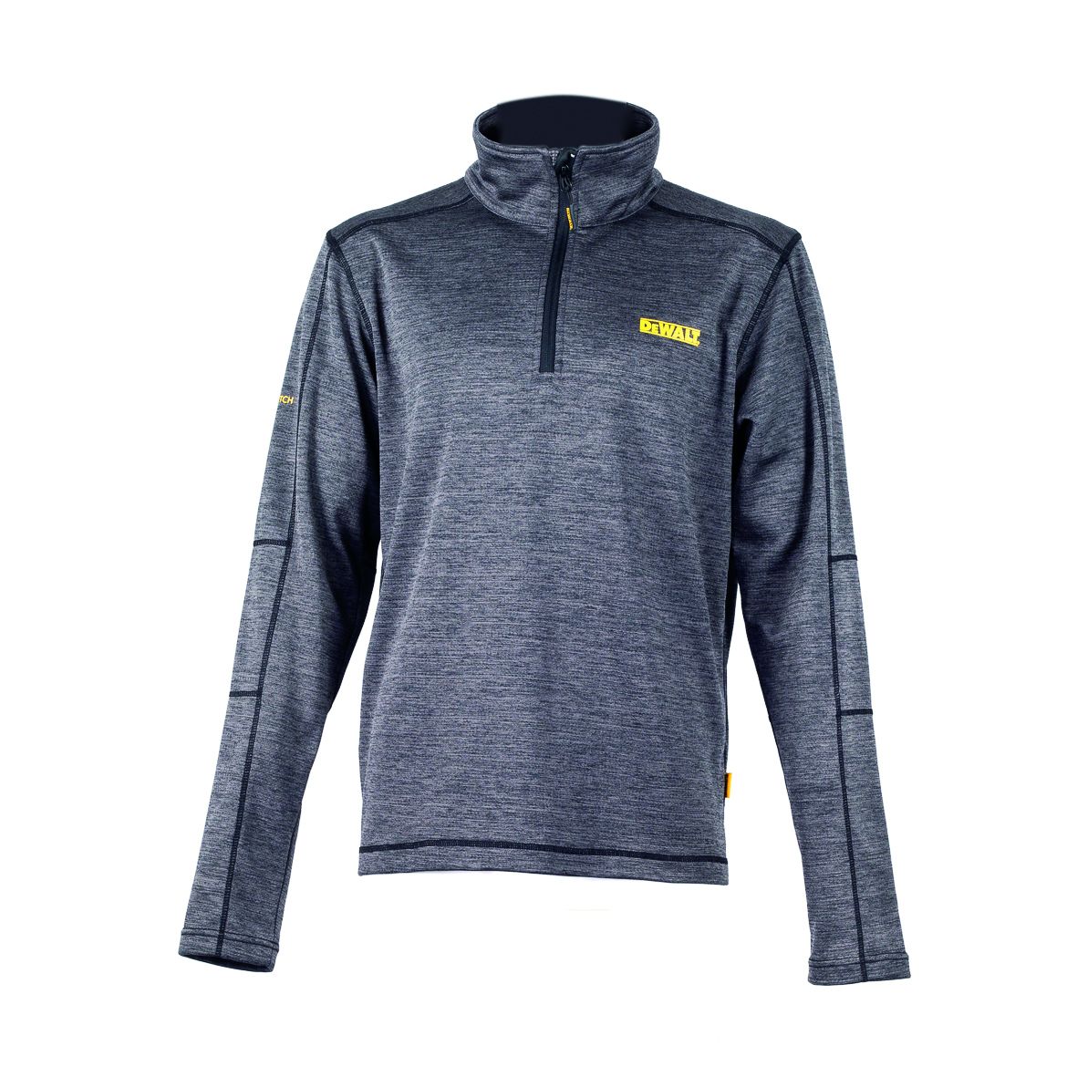 DeWalt Jonesborough men's grey quarter-zip mid-layer stretch work fleece
