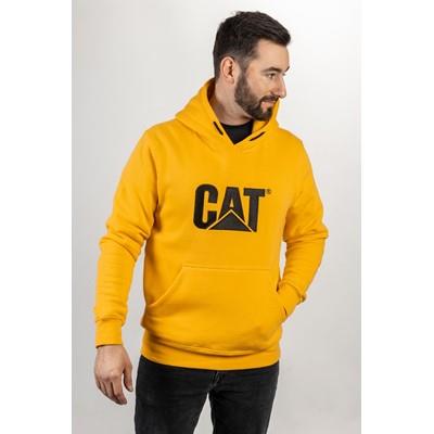 Caterpillar CAT Trademark yellow/black hooded sweatshirt work hoodie CW10646