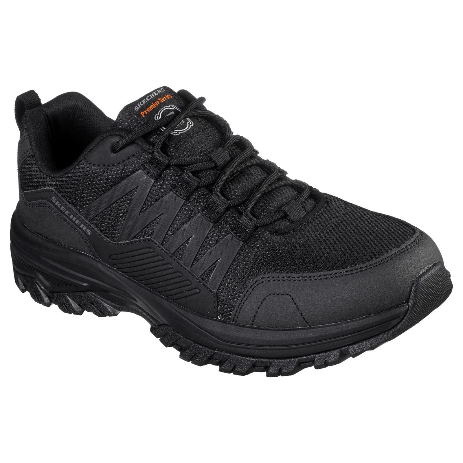 Skechers Fannter men's black slip-resistant soft-toe occupational work trainer #SK200000EC