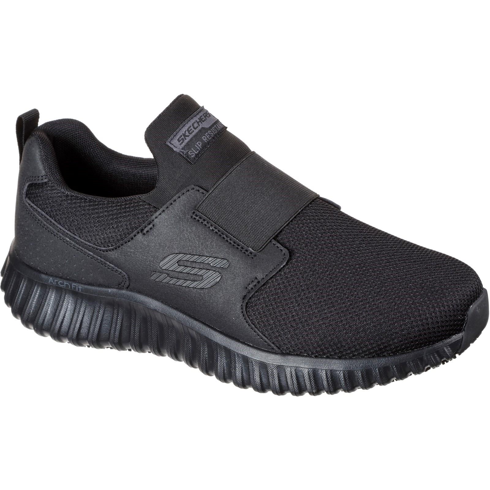 Skechers Cicades ESD men's black memory-foam soft-toe work trainer #SK200027EC
