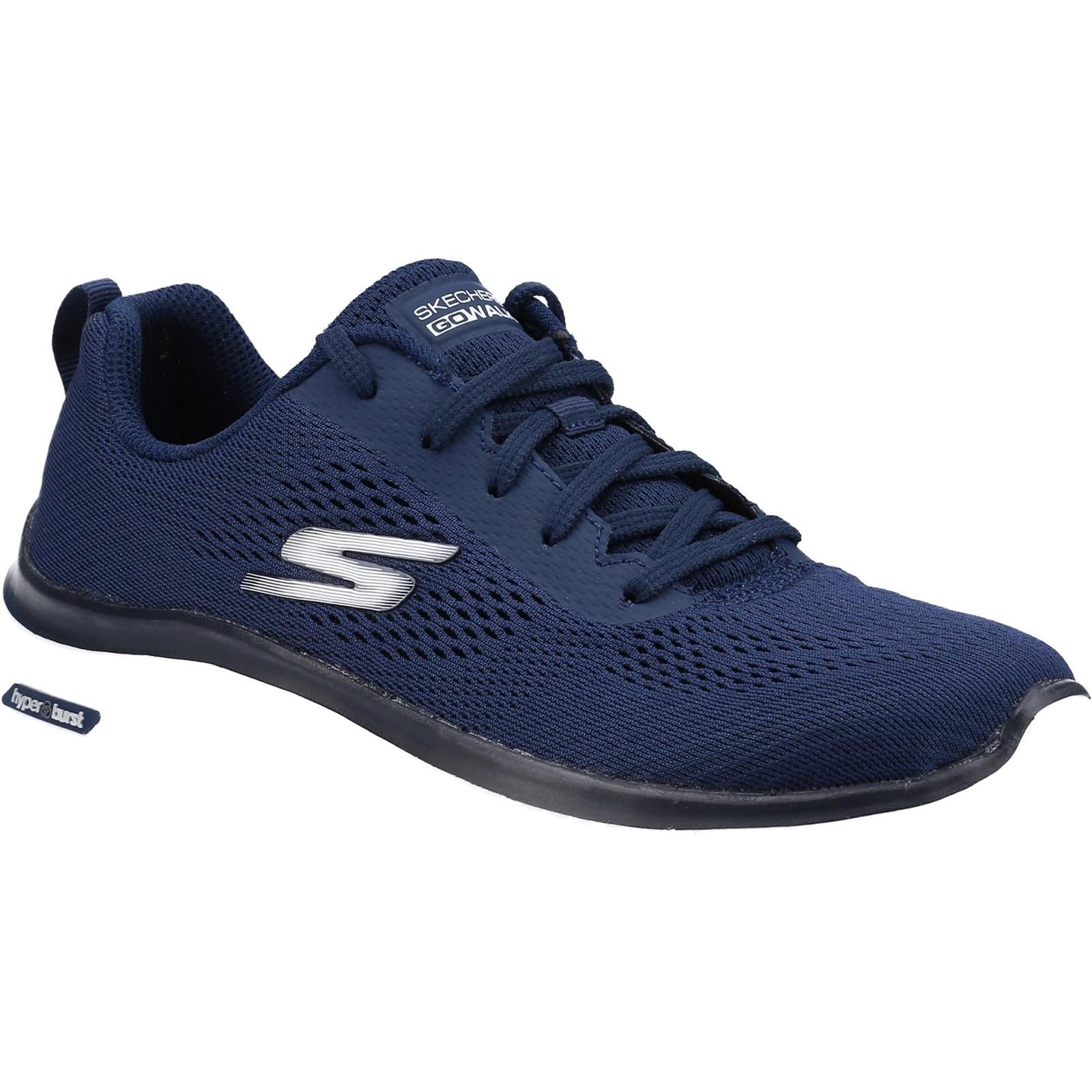 Skechers Go Walk Hyper Burst women's navy lace-up trainer #SK124578