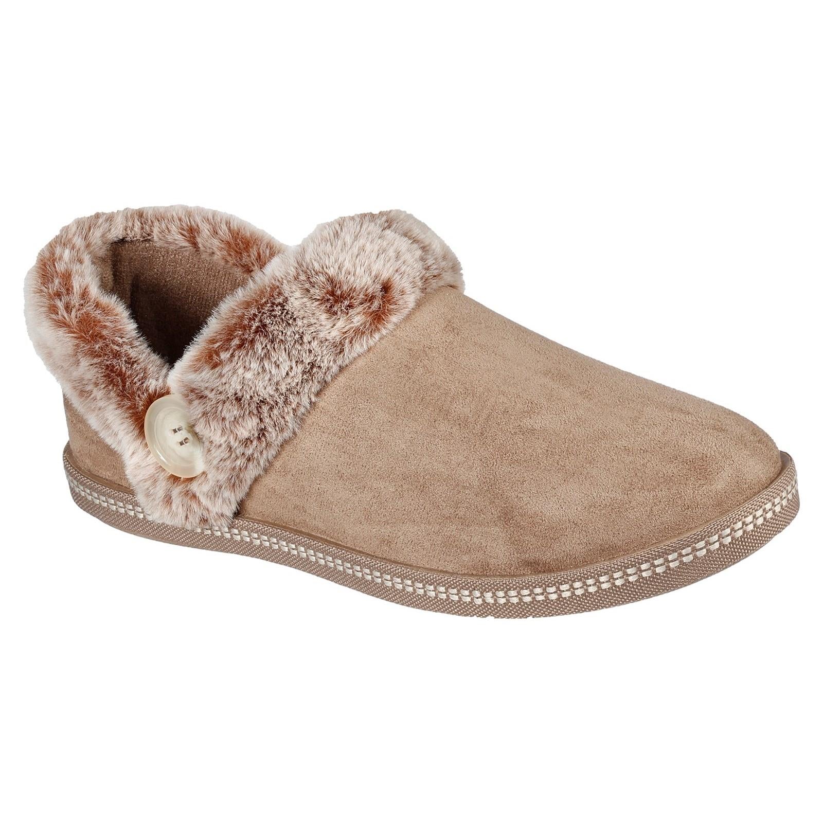 Skechers Cozy Campfire Fresh Toast women's taupe warm-lined slipper #SK167219