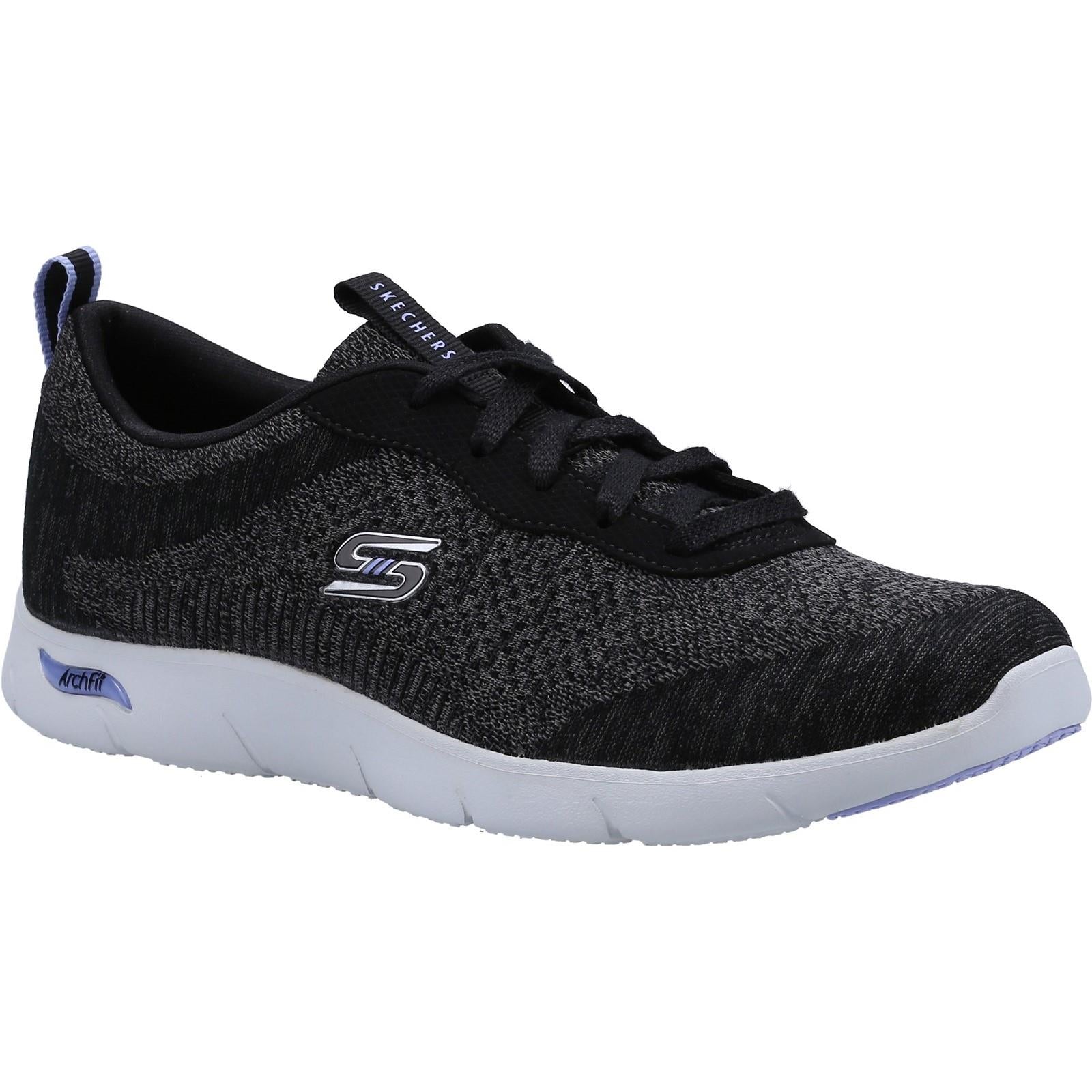 Skechers Arch Fit Refine Lavish women's black lace up trainer #SK104272