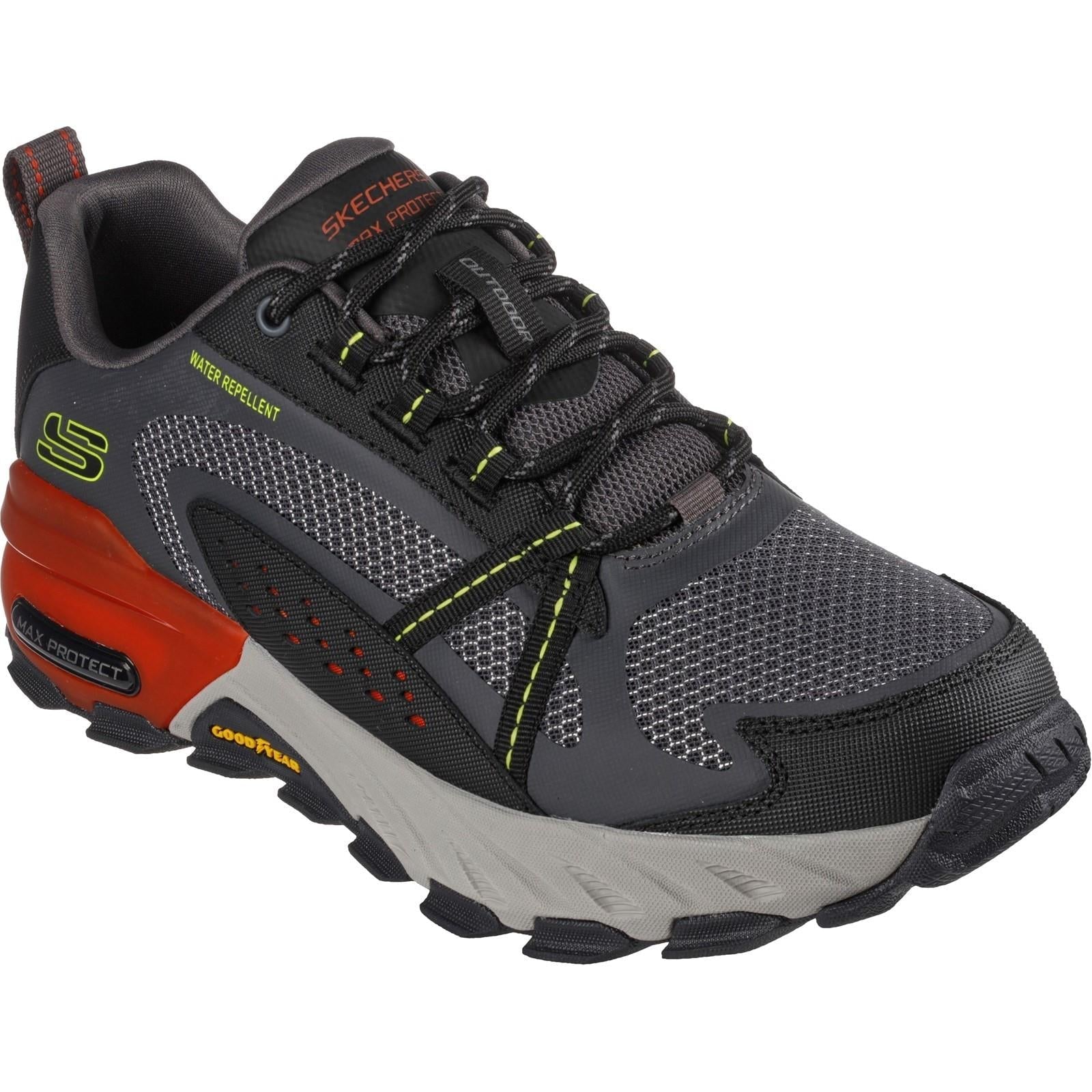 Skechers Max Protect men's charcoal/multi memory-foam trainer #SK237303