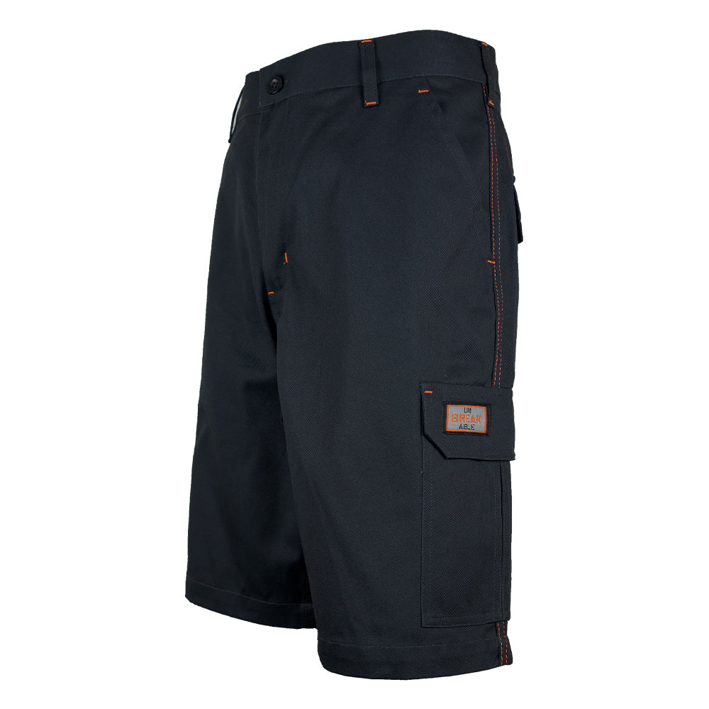 Unbreakable Cargo heavyweight polycotton black work shorts #U235