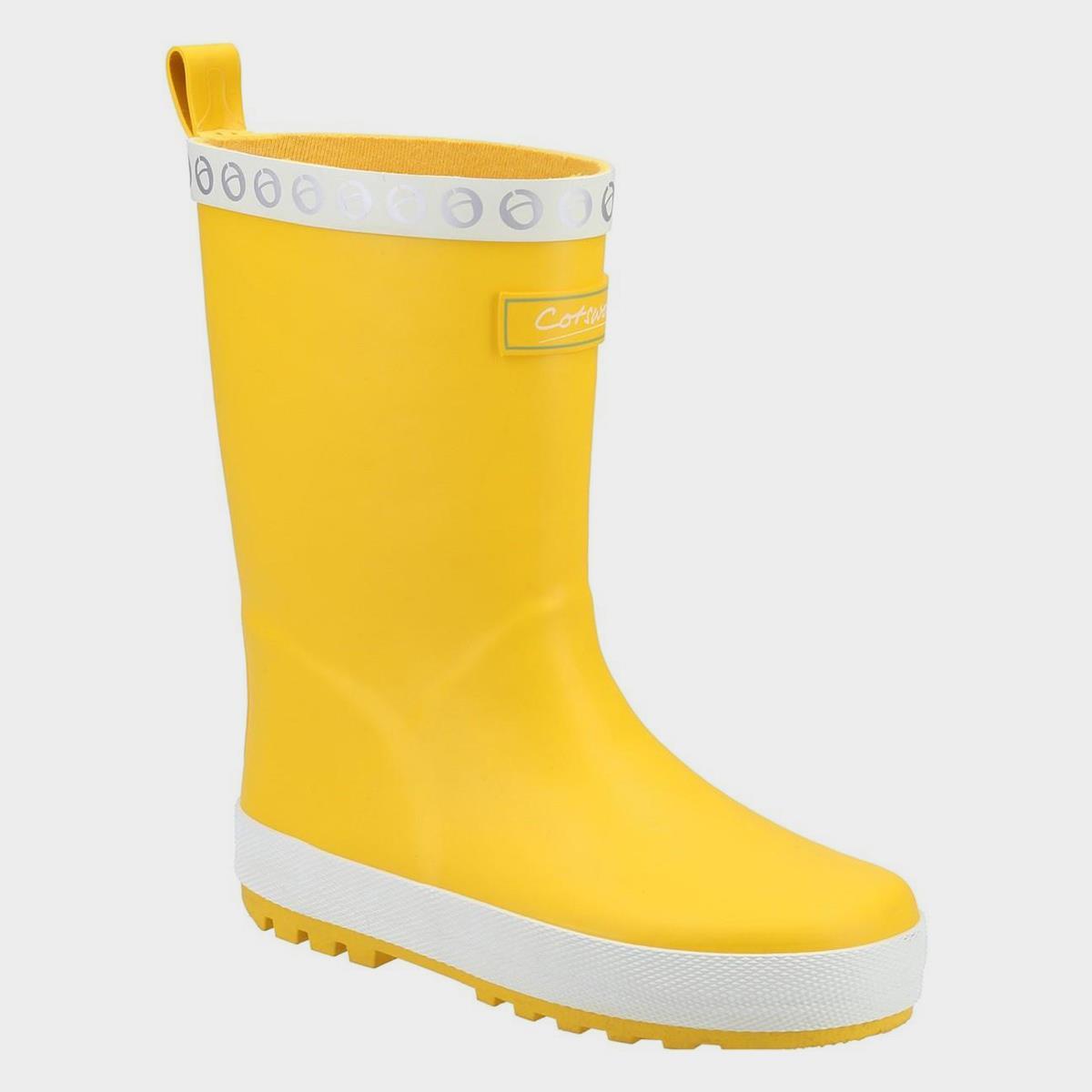 Cotswold Prestbury yellow Junior kid's rubber waterproof wellington