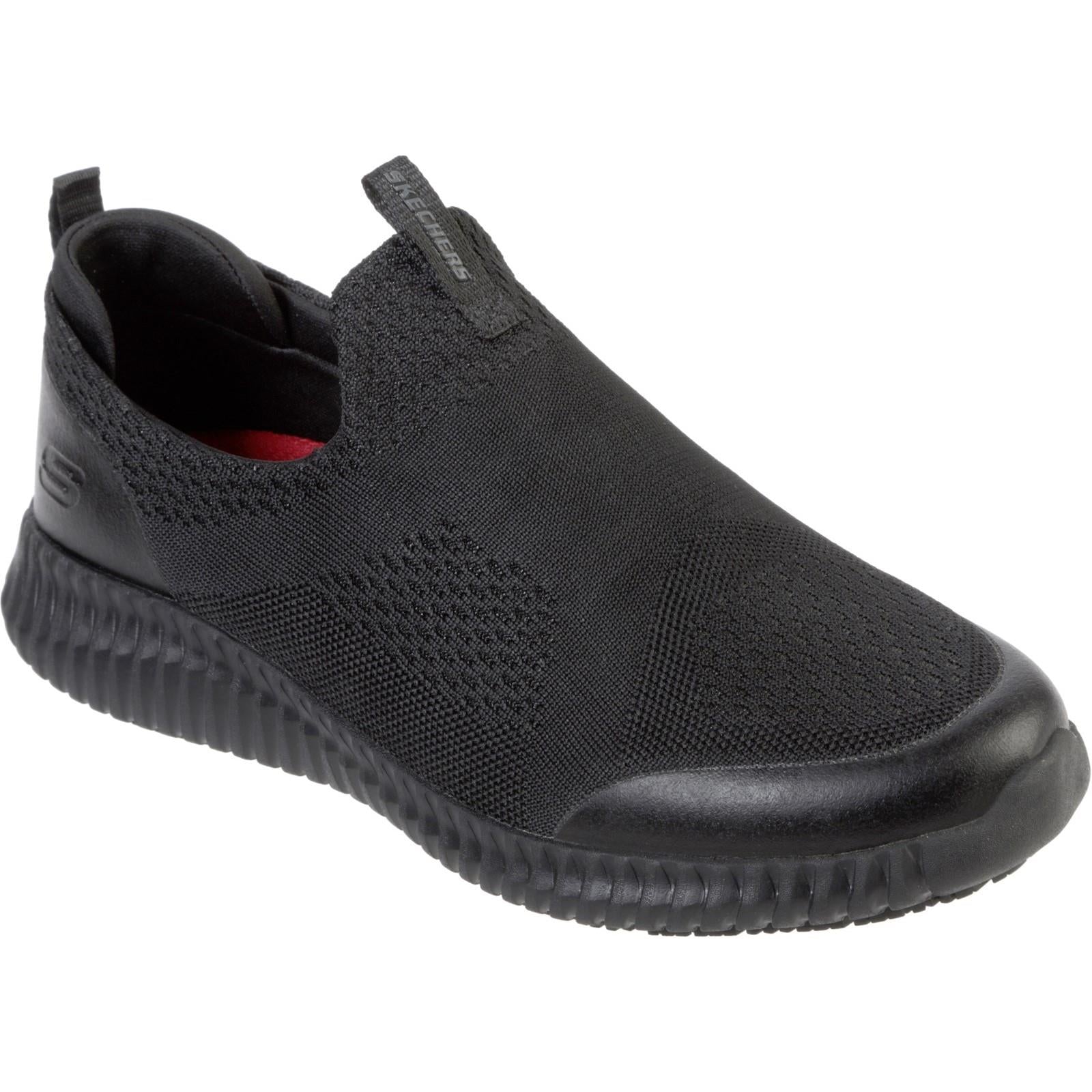 Skechers Cessnock Colleton men's black memory-foam soft-toe work trainer #SK77501