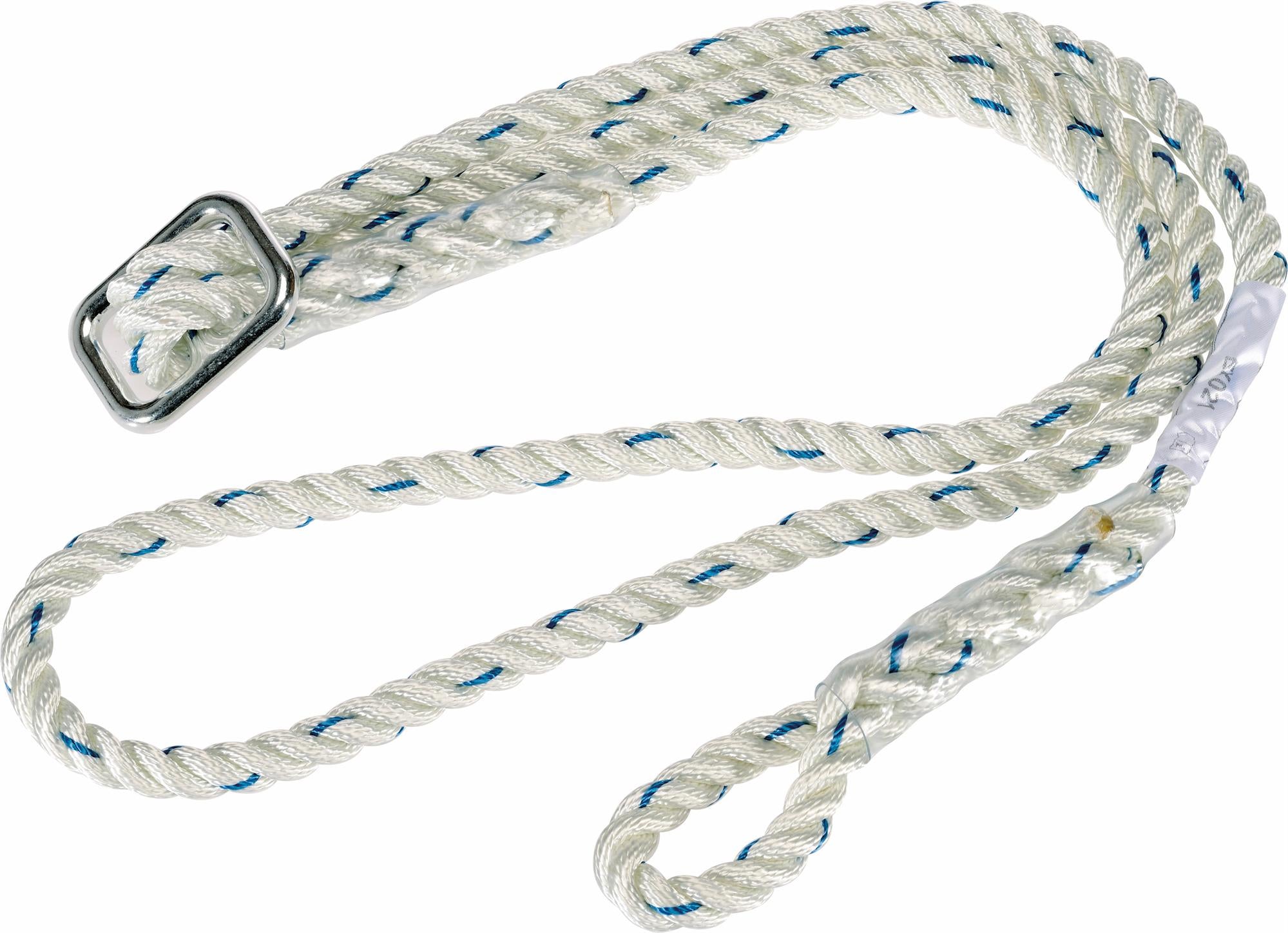 Delta Plus white polyamide 12mm 1.1m-2m adjustable work positioning lanyard