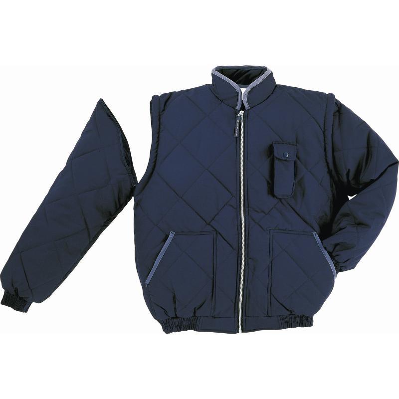 Delta Plus windcheater bomber jacket/gilet navy quilted with detachable sleeves