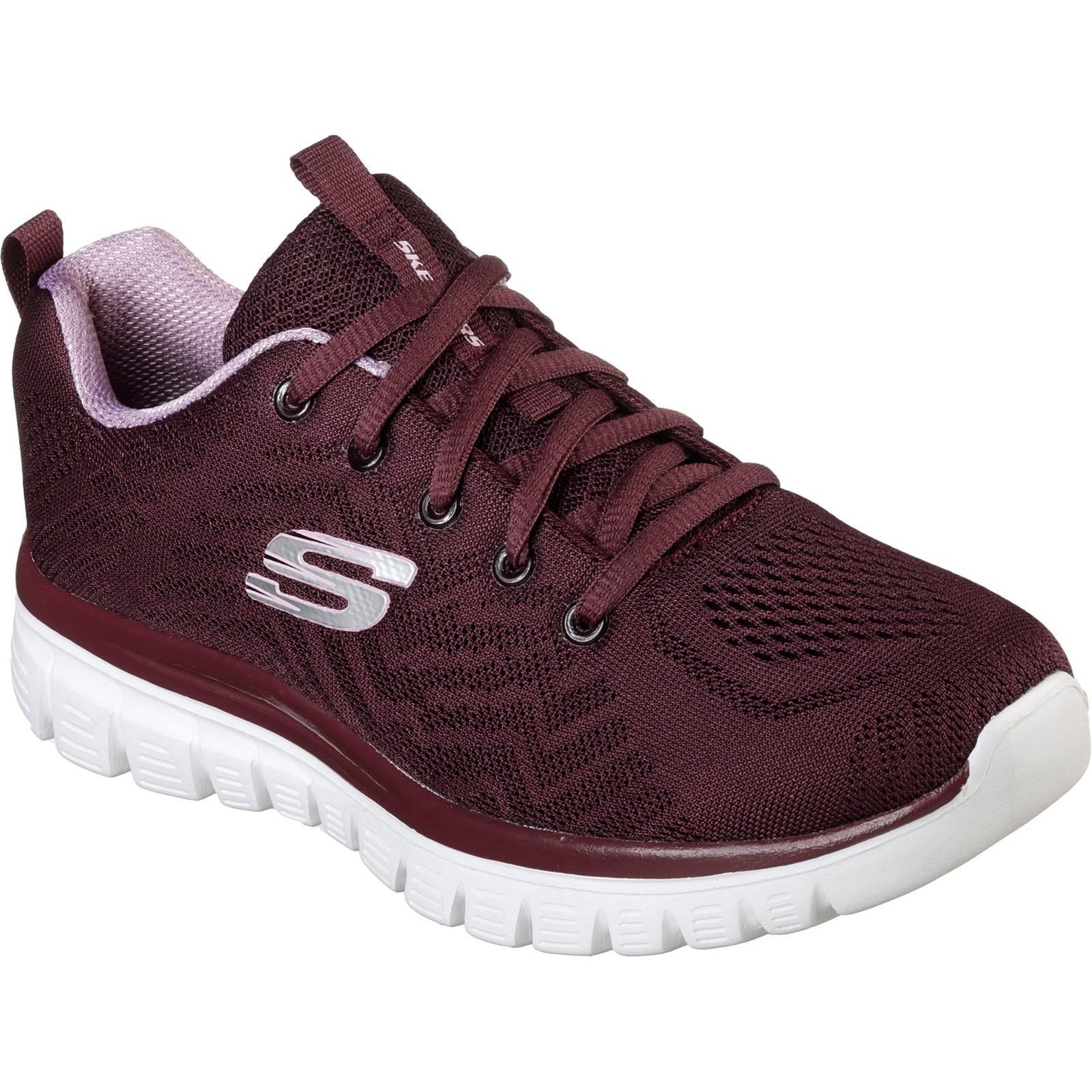 Skechers Graceful Get Connected women's wine vegan memory-foam trainer #SK12615
