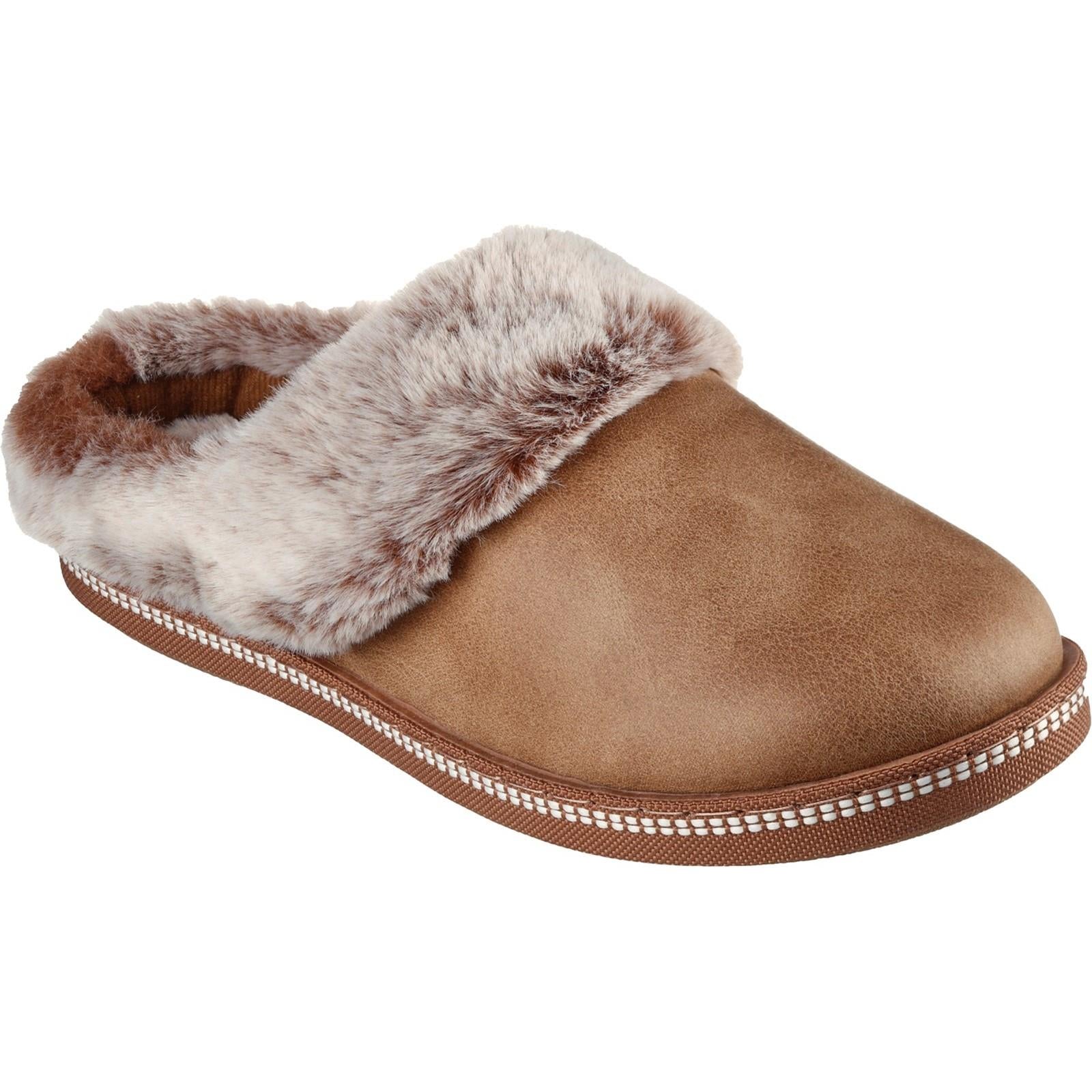 Skechers Cozy Campfire Lovely Life women's chestnut vegan mule slipper #SK167625