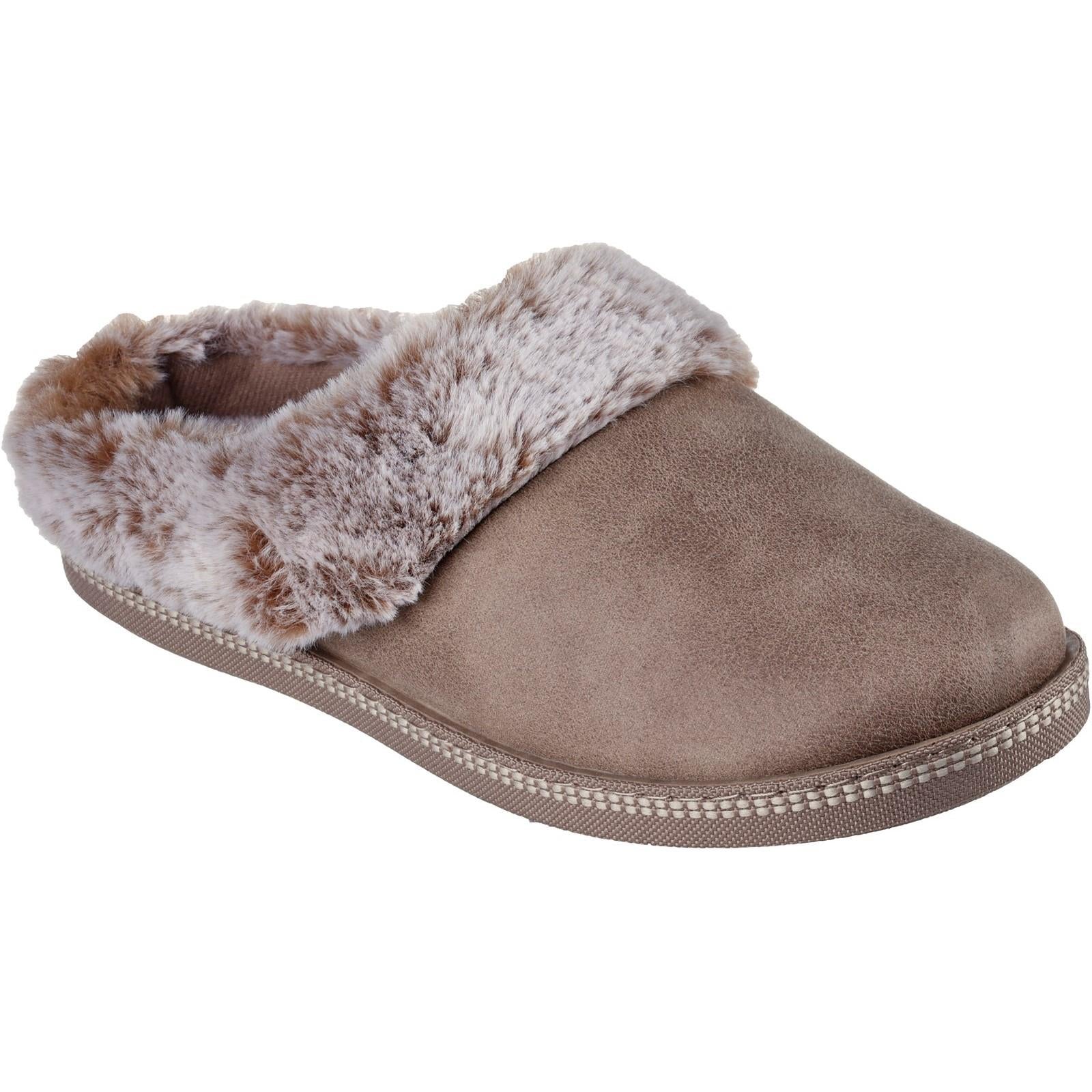 Skechers Cozy Campfire Lovely Life women's taupe vegan mule slipper #SK167625