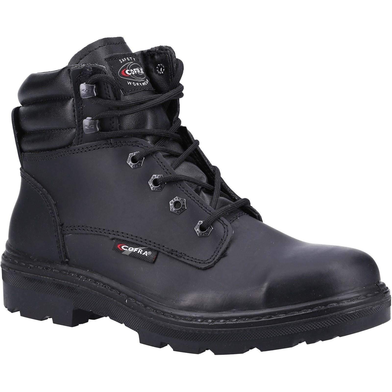 Cofra Hull BIS S3 black water resistant steel toe lace up work safety boots